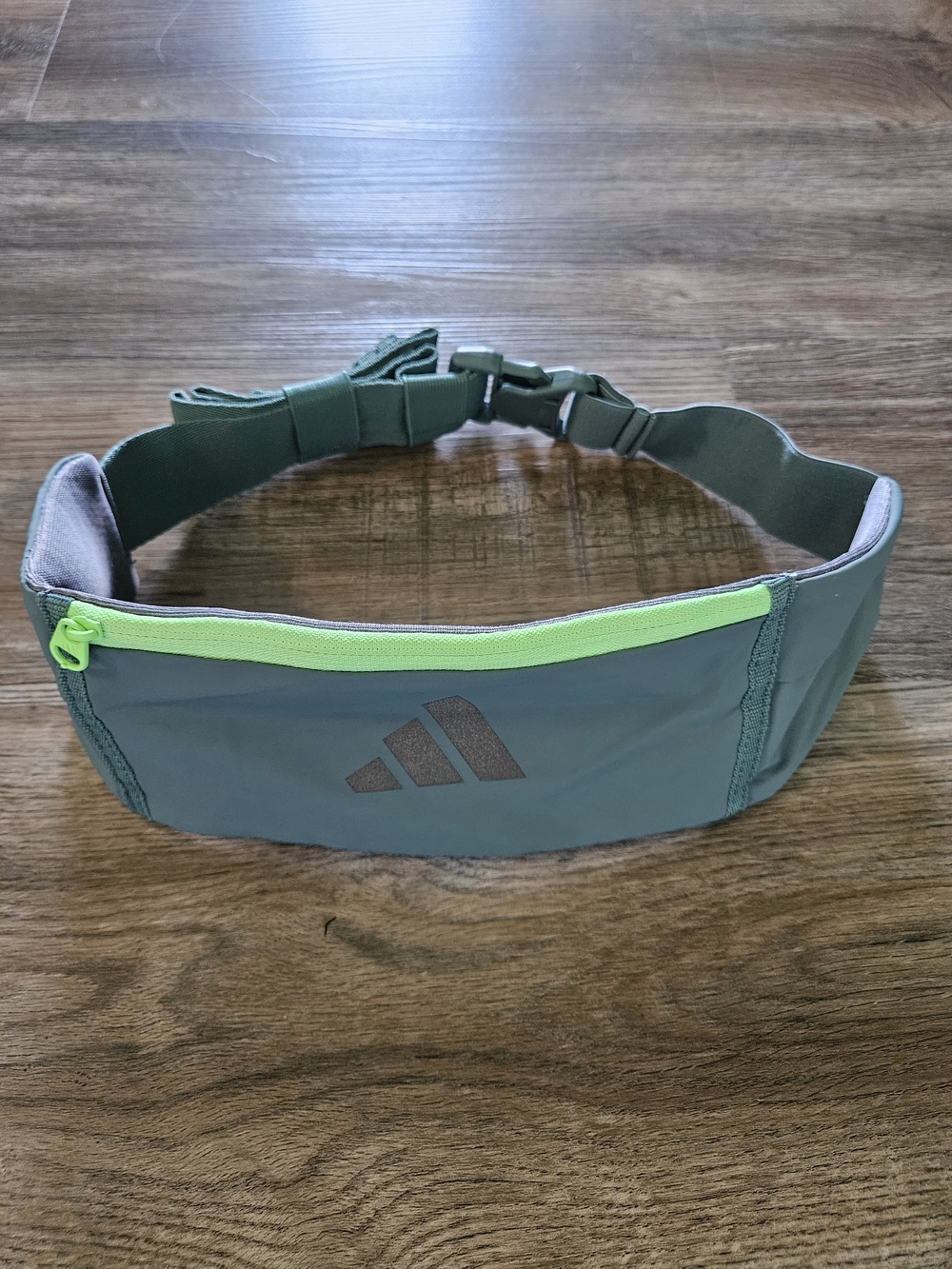 Adidas Dark Teal Pacer Waist Pack with Neon Lime Zipper